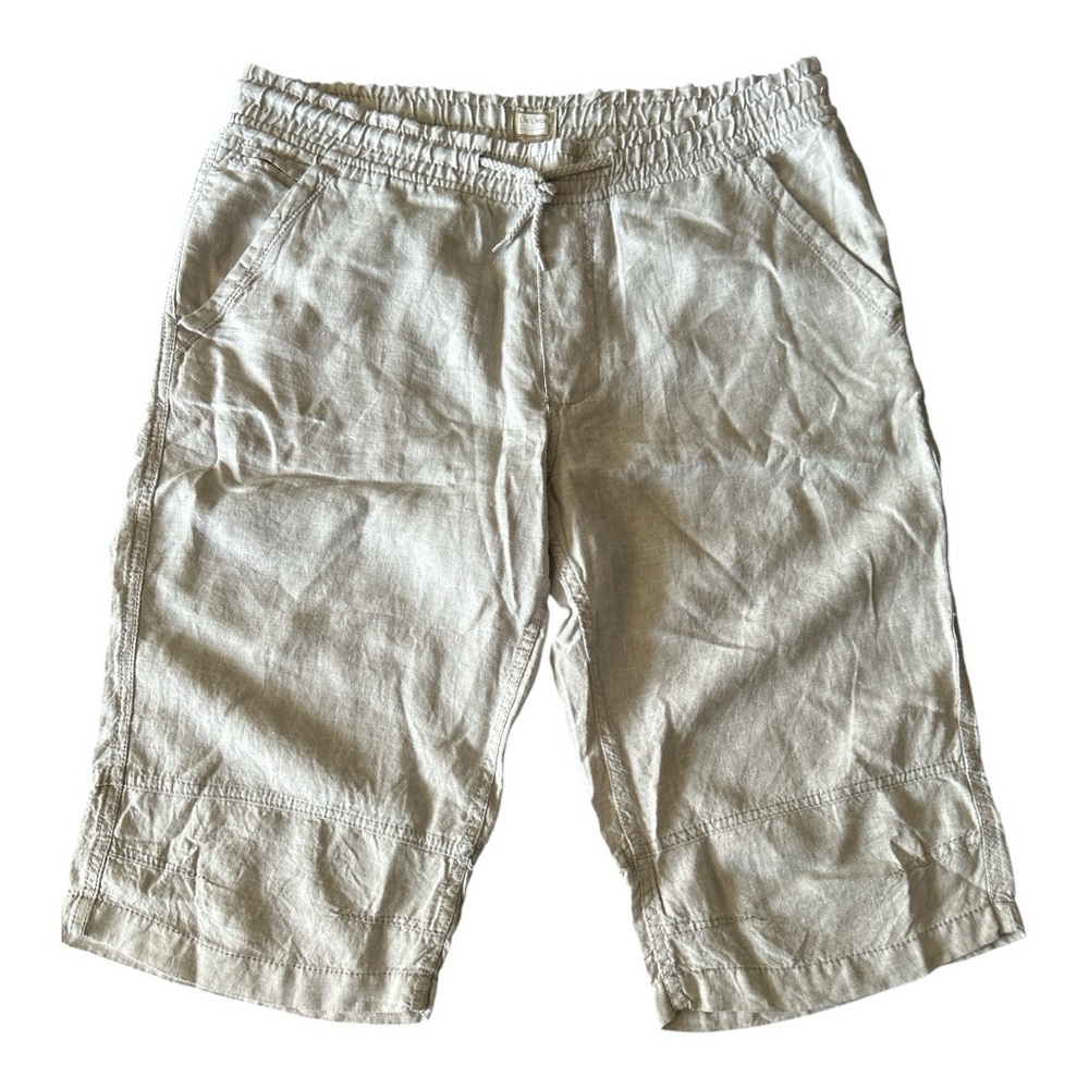 Point Zero Linen Tan Cargo Shorts Relaxed Fit